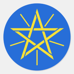 etiopisk emblem runt klistermärke