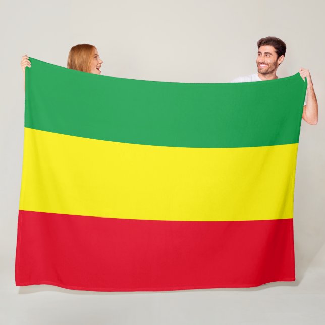 etiopisk Flagga Fleecefilt (På plats)