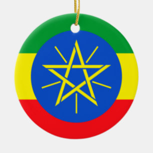 etiopisk Flagga Julgransprydnad Keramik