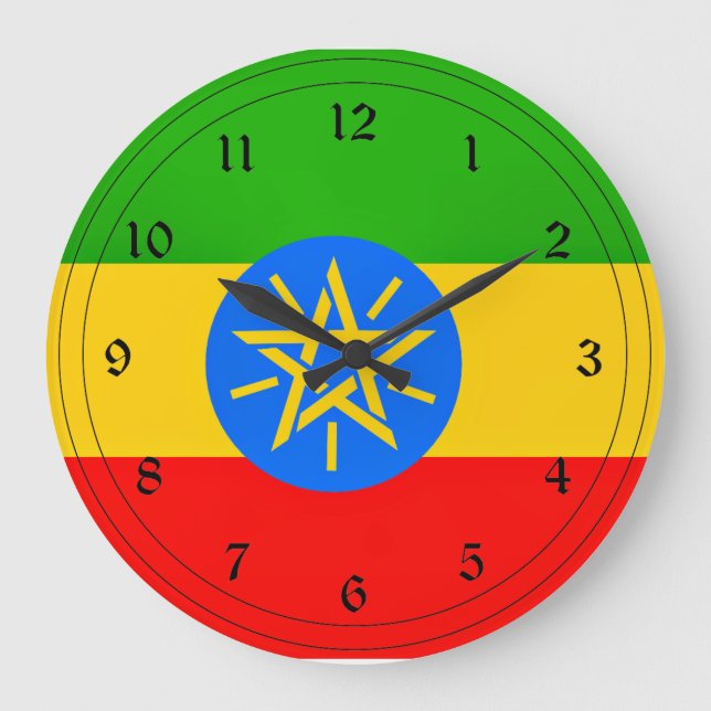 etiopisk flagga stor klocka (Framsida)