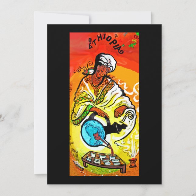 Etiopisk man i Turban Poring Tea (Framsida)