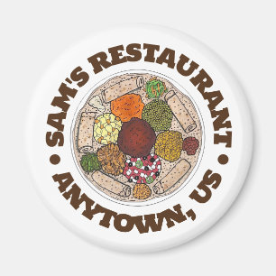 Etiopisk matinjera Wat Restaurant Food Lastbil Magnet