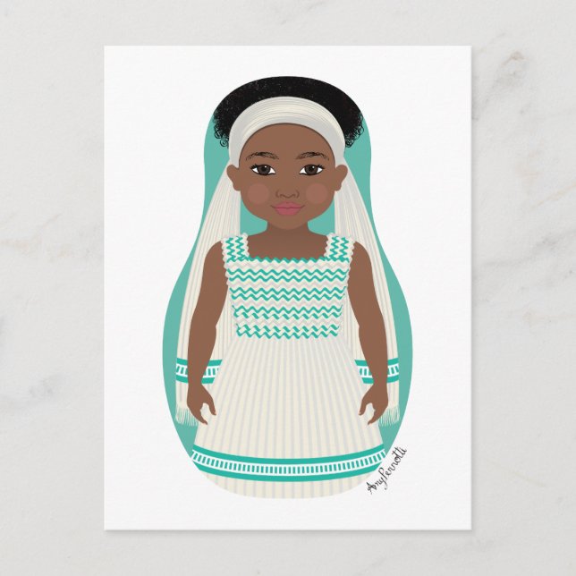 Etiopisk Matryoshka vykort (Framsida)