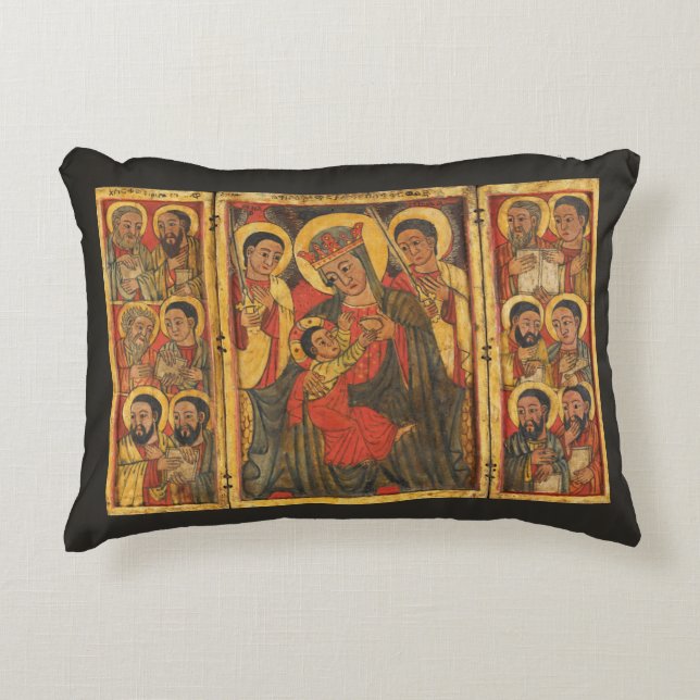 Etiopisk ortodox Icon l Ancient Christian Faith Prydnadskudde (Framsidan)