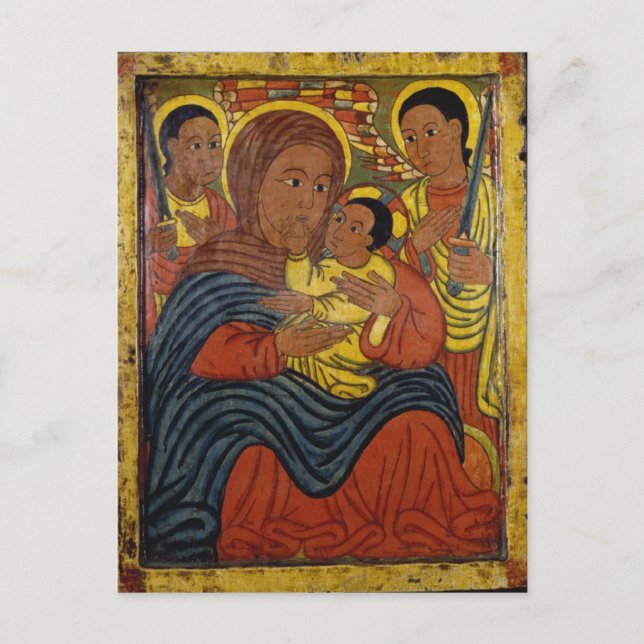 Etiopisk svart madonna med Kristus Child Vykort (Framsida)