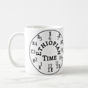 etiopisk tidshämtsluss - Amharic & English Kaffemugg