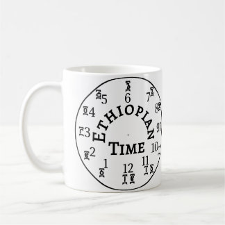 etiopisk tidshämtsluss - Amharic & English Kaffemugg