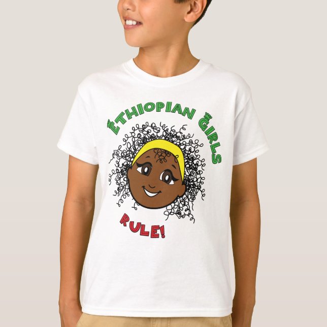 Etiopiska flickor härskar! tee shirt (Framsida)