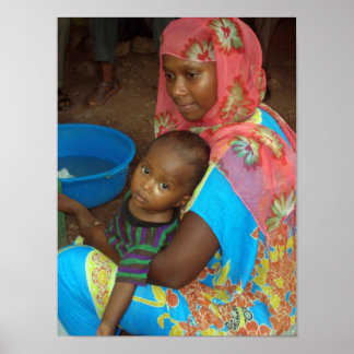 Etiopiska Mor och barn poster