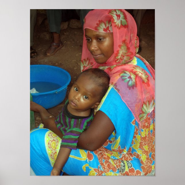 Etiopiska Mor och barn poster (Framsidan)