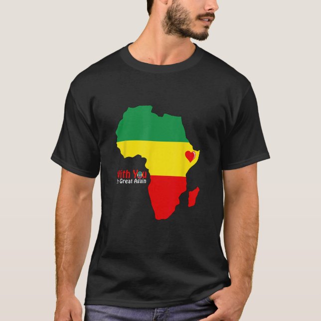 Etiopiskt Pride Tshirt Dr Abiy Ahmed Stå med Et T Shirt (Framsida)