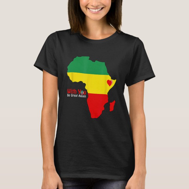 Etiopiskt Pride Tshirt Dr Abiy Ahmed Stå med Et T Shirt (Framsida)