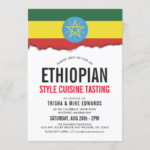 Etiopiskt, torkat Cuisine Party Flagga Inbjudan W