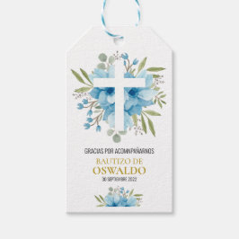 Etiqueta de agradecimiento para bautizo presentetikett