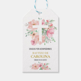 Etiqueta de agradecimiento para bautizo presentetikett