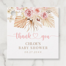 Etiqueta de Baby Shower del Boho Pampas rosa flora Gåvor Etiketter