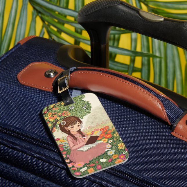 Etiqueta de Bagagem Menina no Jardim Bagagebricka (Framsida Insitu 1)