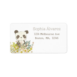 Etiqueta de remitente Baby Shower Panda Adressetikett