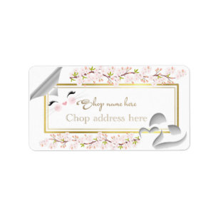 Etiqueta de remitente con corazones adressetikett