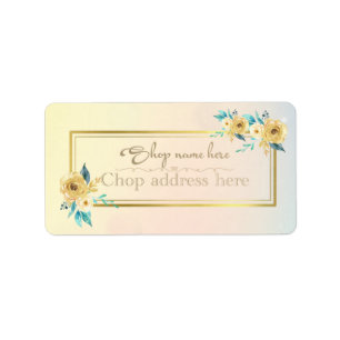 Etiqueta de remitente con rosas adressetikett