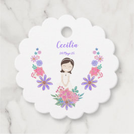 Etiqueta flor Primera Comunión CECILIA Gåvor Etiketter