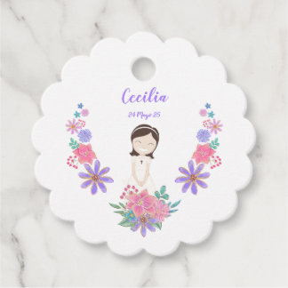 Etiqueta flor Primera Comunión CECILIA Gåvor Etiketter