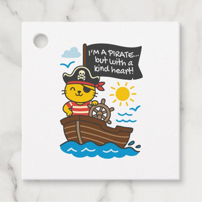 Etiqueta gato pirata gåvor etiketter (Framsida)