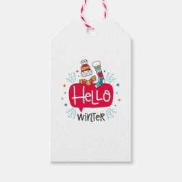 etiqueta navideña hello winter presentetikett