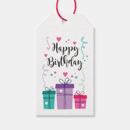 Etiqueta para regalo Happy Birthday Presentetikett
