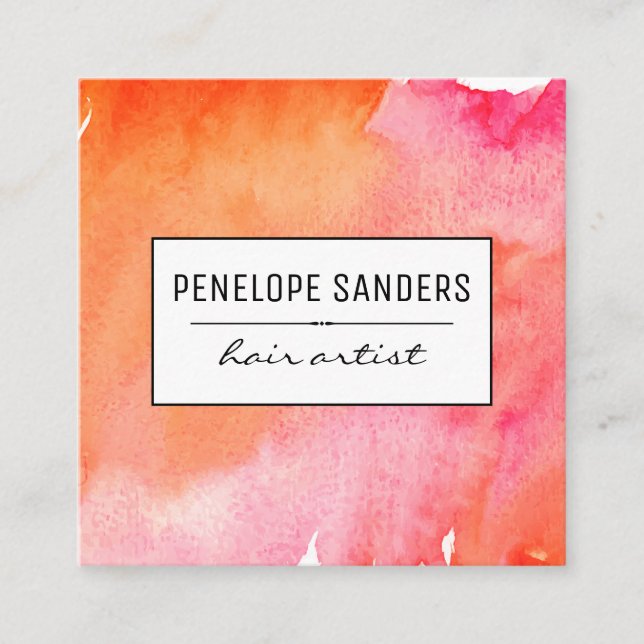 Etiqueta/Vatten Färg Expression Fyrkantigt Visitkort (Framsida)