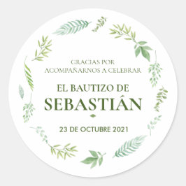 Etiquetas de agradecimiento para bautizo runt klistermärke
