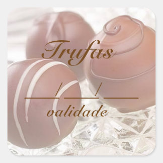 Etiquetas de data de validade para trufas fyrkantigt klistermärke