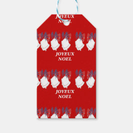 Étiquette Cadeau Noël Texte Simple Bordure Rouge Presentetikett