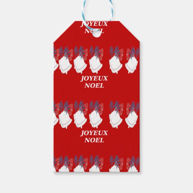 Étiquette Cadeau Noël Texte Simple Bordure Rouge Presentetikett (Framsidan)