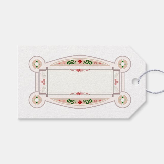 Etiquette cadeau rétro , de stil Art Déco Presentetikett (Framsidan (Horisontell))