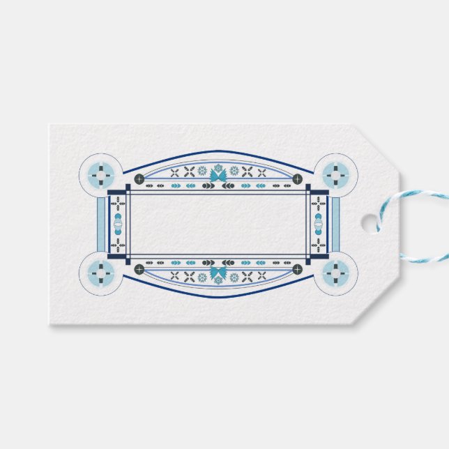 Etiquette cadeau rétro, de stil Art Déco Presentetikett (Framsidan (Horisontell))