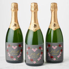 Étiquette champagne gris mariage