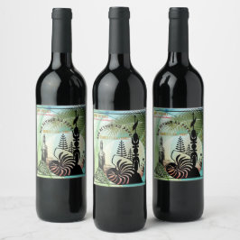 Étiquette de vin. Bon retour au pays Vinflaska Etikett