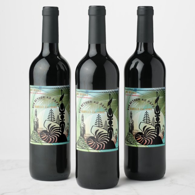 Étiquette de vin. Bon retour au pays Vinflaska Etikett (Flaskor)