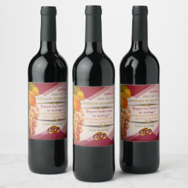 Étiquette de vin. Cuvée des époux Vinflaska Etikett