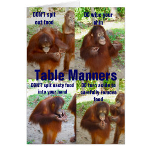 Etiquette och Manners for Wildlife or People Hälsningskort