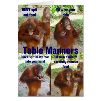 Etiquette och Manners for Wildlife or People Hälsningskort