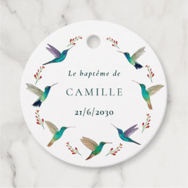 Etiquette ronde baptême gåvor etiketter