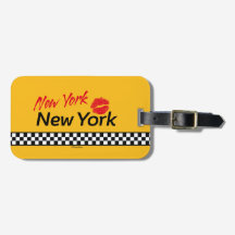 Étiquettes à bagages Taxi NY & Red Kiss