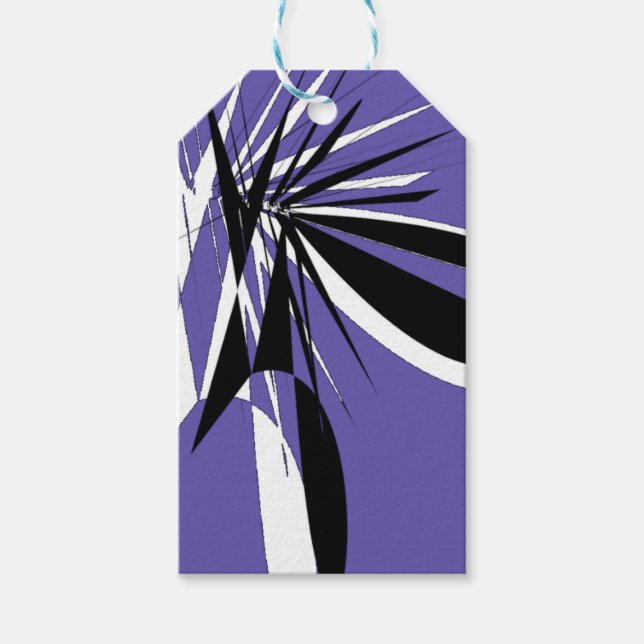 Étiquettes Cadeaux Violettes au Design Graphique Presentetikett (Framsidan)