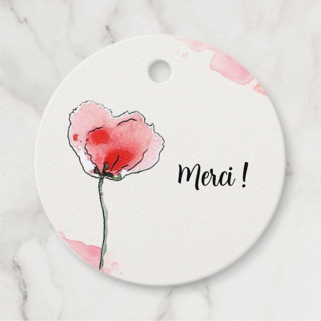 Etiquettes "Coquelicots" Gåvor Etiketter (Framsida)