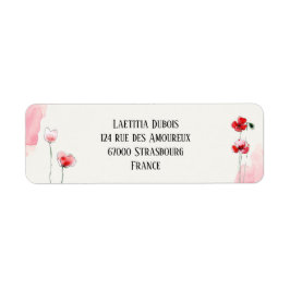 Etiquettes d'adresse "Coquelicots" Returadress Etikett
