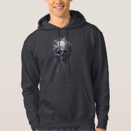 Etirisk Dödskalle Abstrakt Grunge Mörk Konst Hoodie