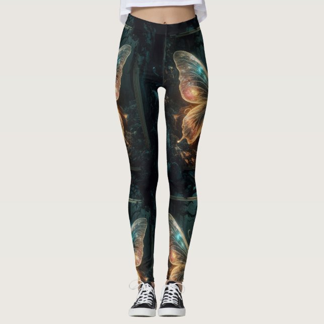 Etirisk fjärilsfantasi konst Dam Leggings (Framsida)