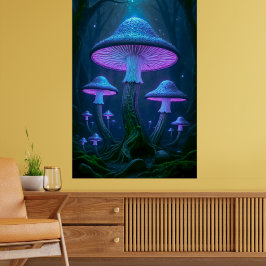 Etirisk Mystisk Skog Bioluminescerande Natur Poster